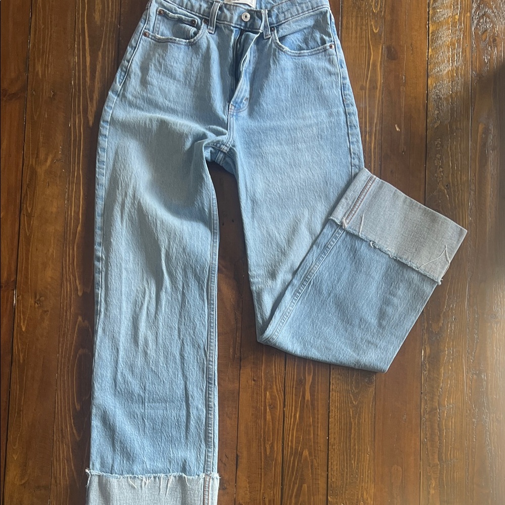 Abercrombie & Fitch Light Blue Wide Leg Jeans